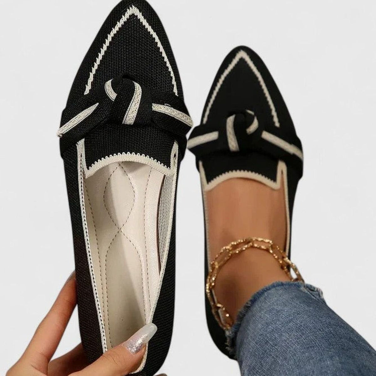 Women's Orthopaedic Pointed-Toe Knit Slip-On Loafers