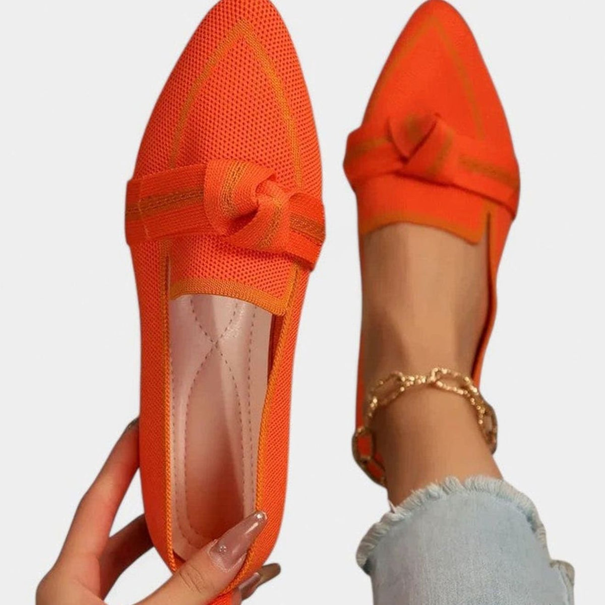 Women's Orthopaedic Pointed-Toe Knit Slip-On Loafers
