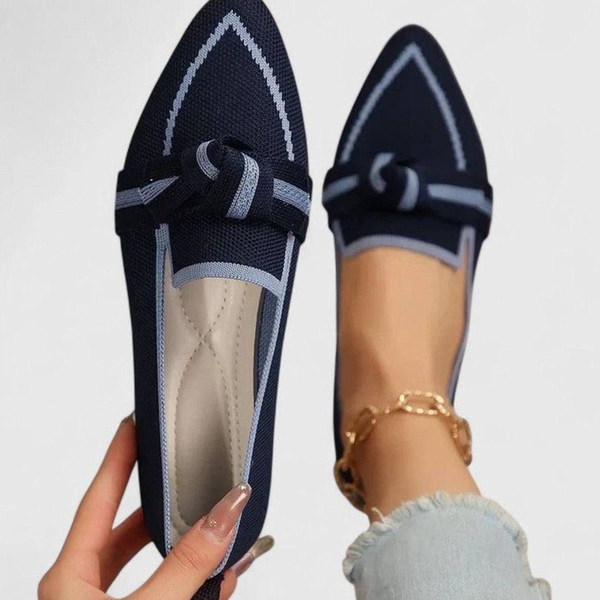 Women's Orthopaedic Pointed-Toe Knit Slip-On Loafers