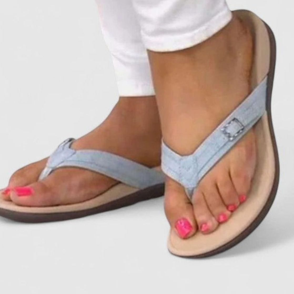 Women's Orthopaedic Buckle Toe-Post Sandals with Arch Support