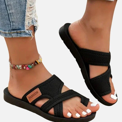 Women's Orthopaedic Cross-Strap Flat Sandals with Arch Support