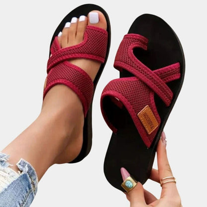Women's Orthopaedic Cross-Strap Flat Sandals with Arch Support