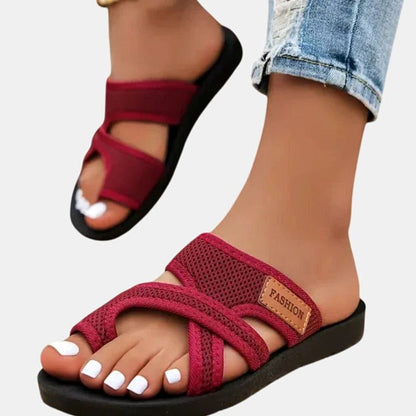 Women's Orthopaedic Cross-Strap Flat Sandals with Arch Support