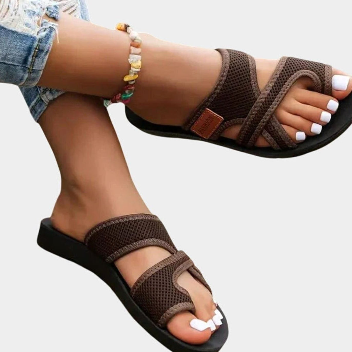Women's Orthopaedic Cross-Strap Flat Sandals with Arch Support