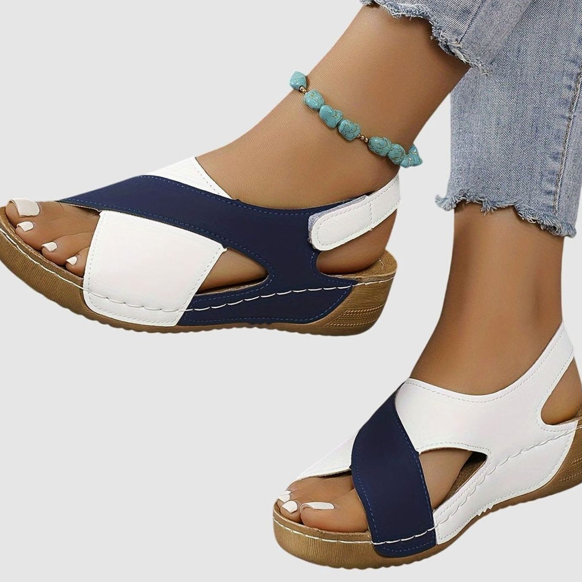Women's Orthopaedic Wedge Slingback Sandals with Arch Support