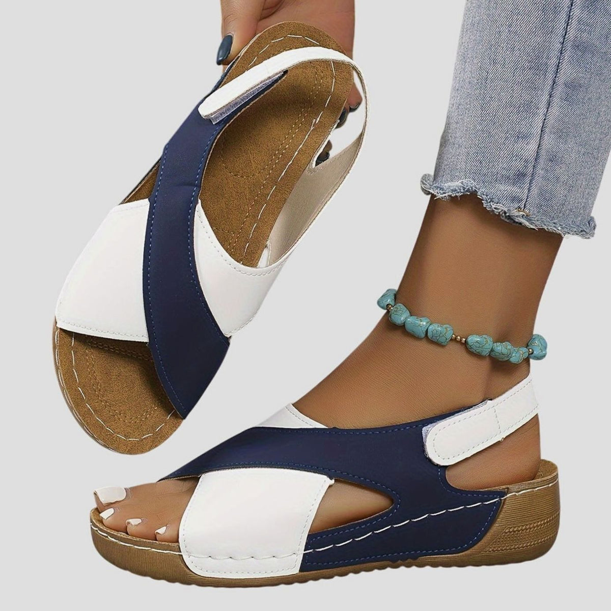 Women's Orthopaedic Wedge Slingback Sandals with Arch Support