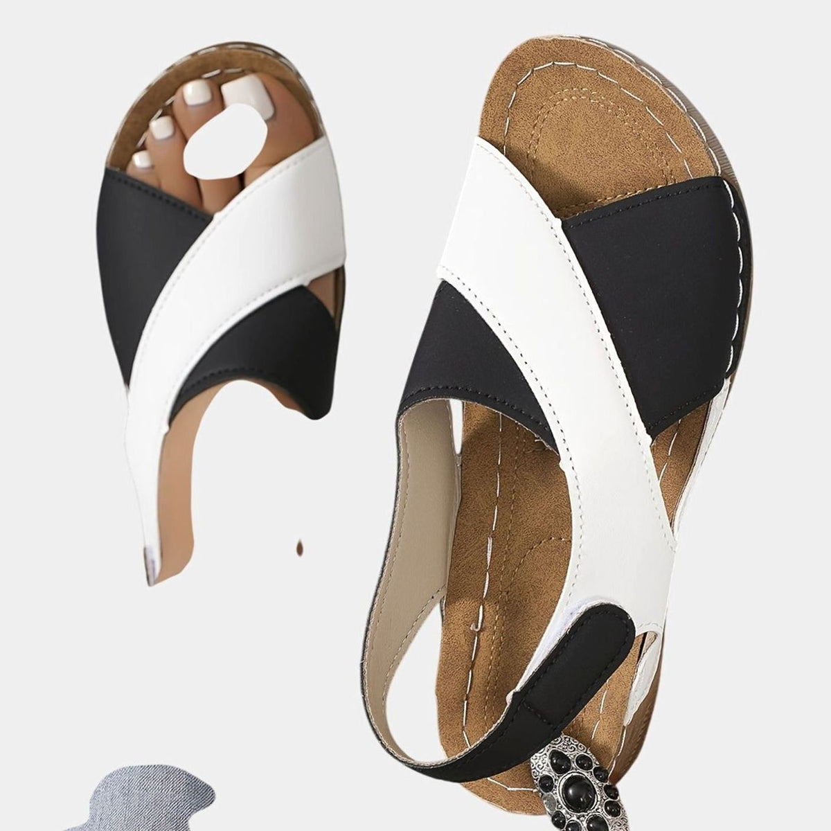 Women's Orthopaedic Wedge Slingback Sandals with Arch Support