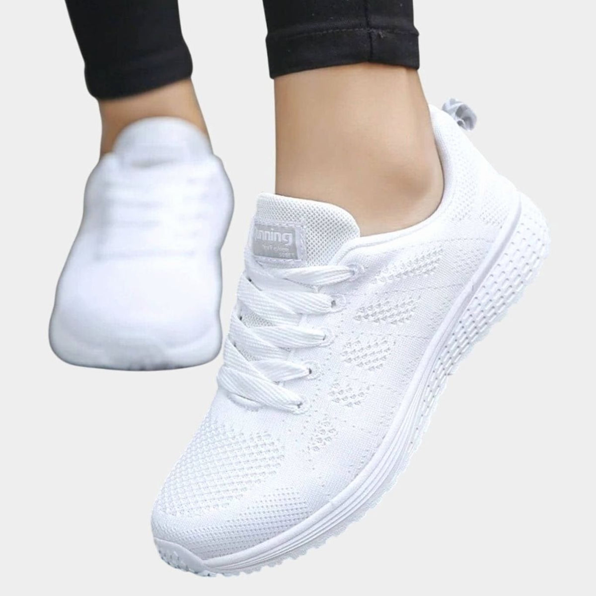 Women's Orthopaedic Cushioned Knit Lace-Up Trainers