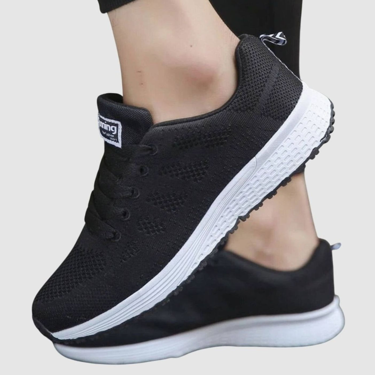 Women's Orthopaedic Cushioned Knit Lace-Up Trainers