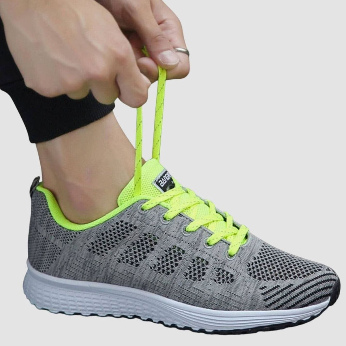 Women's Orthopaedic Cushioned Knit Lace-Up Trainers
