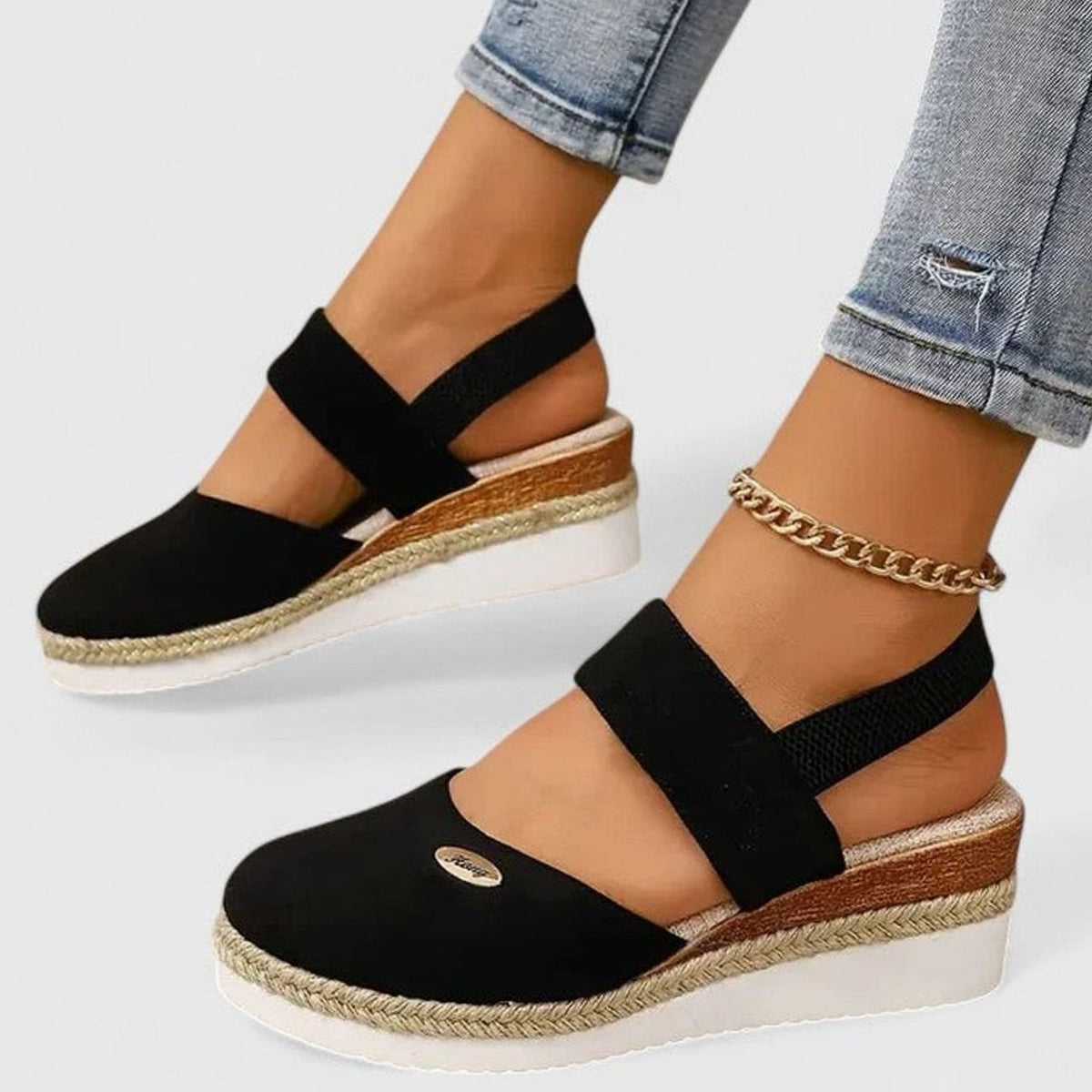 Women's Orthopaedic Espadrille Wedge Slingback Sandals