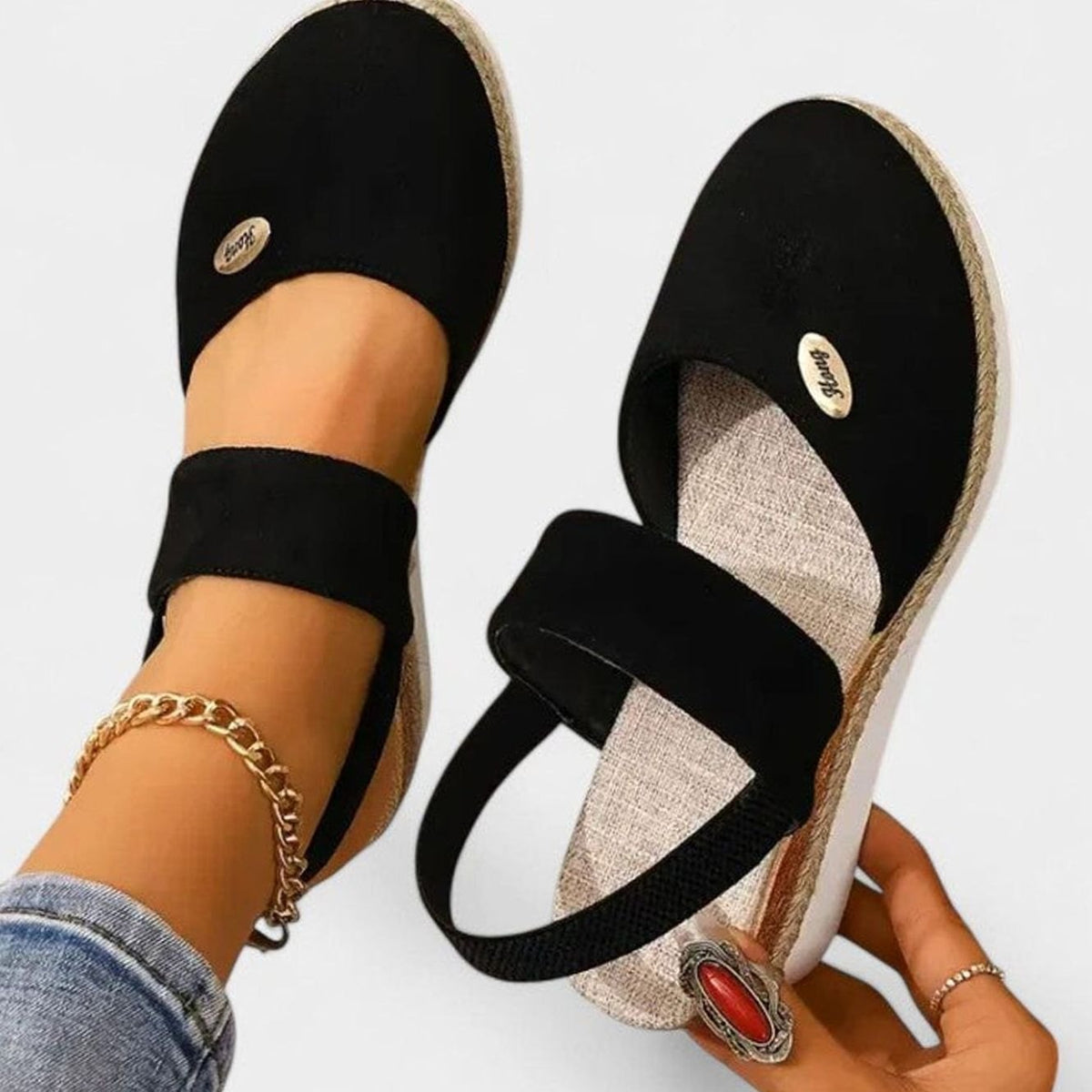 Women's Orthopaedic Espadrille Wedge Slingback Sandals