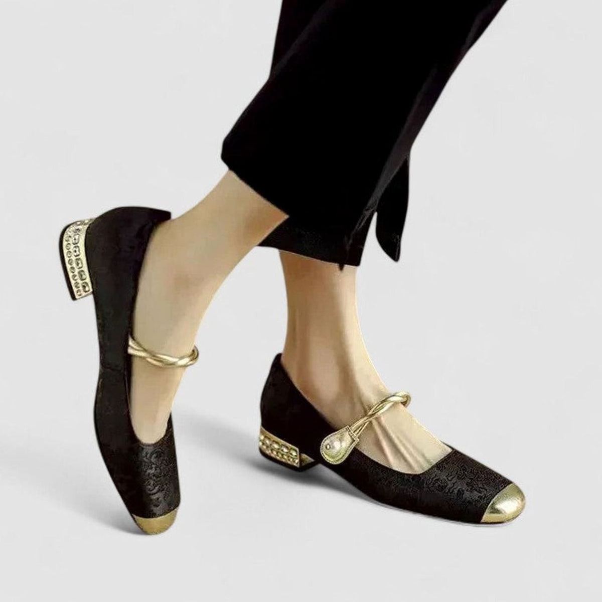 Women's Orthopaedic Low-Heel Square-Toe Mary Jane Shoes
