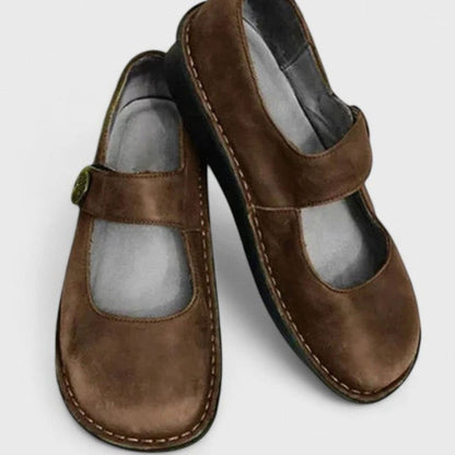Women's Orthopaedic Wide-Fit Suede-Look Mary Jane Shoes