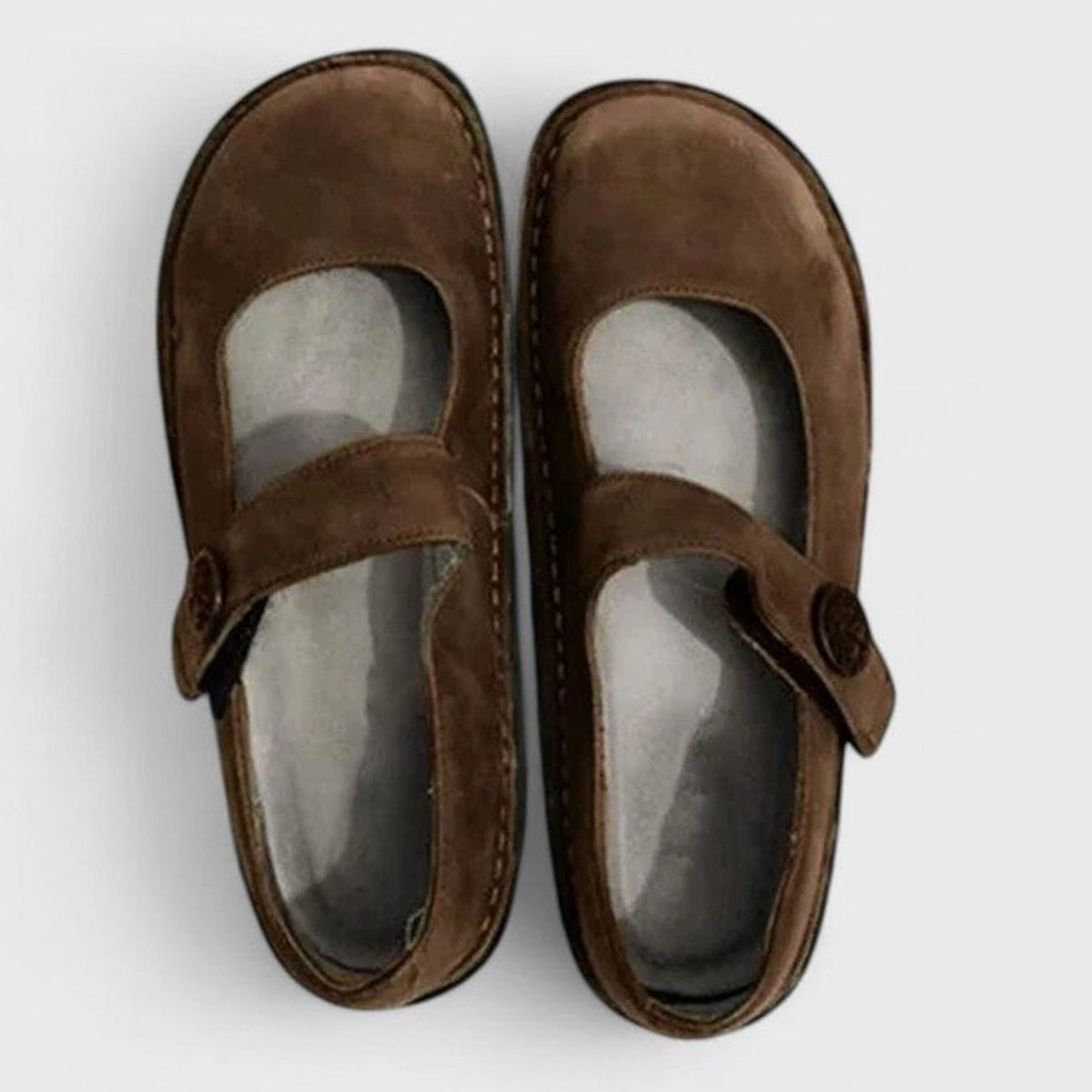Women's Orthopaedic Wide-Fit Suede-Look Mary Jane Shoes