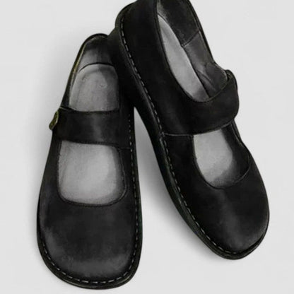 Women's Orthopaedic Wide-Fit Suede-Look Mary Jane Shoes