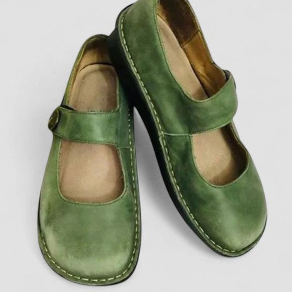Women's Orthopaedic Wide-Fit Suede-Look Mary Jane Shoes