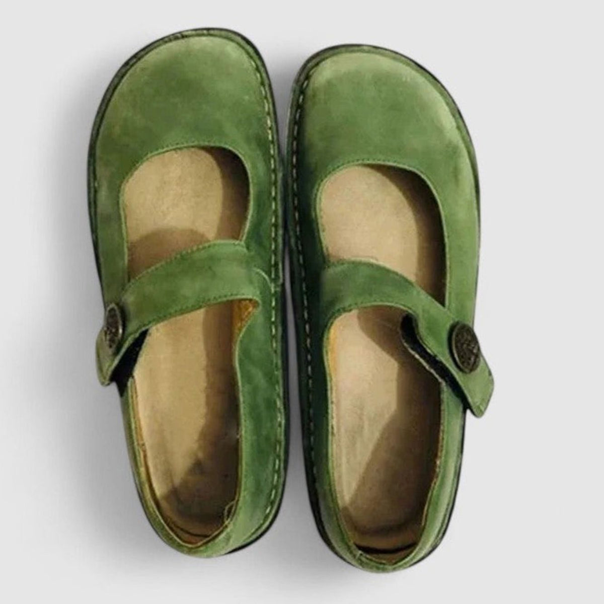 Women's Orthopaedic Wide-Fit Suede-Look Mary Jane Shoes