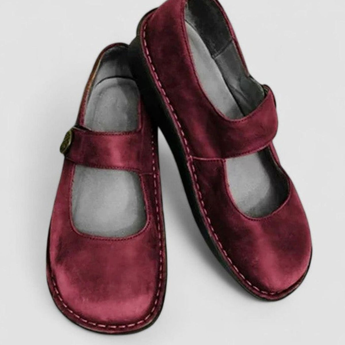 Women's Orthopaedic Wide-Fit Suede-Look Mary Jane Shoes