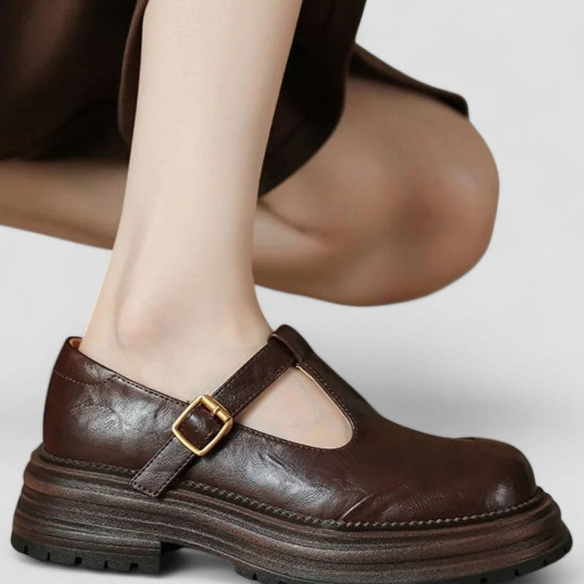 Women's Orthopaedic T-Bar Buckle Platform Mary Jane Shoes