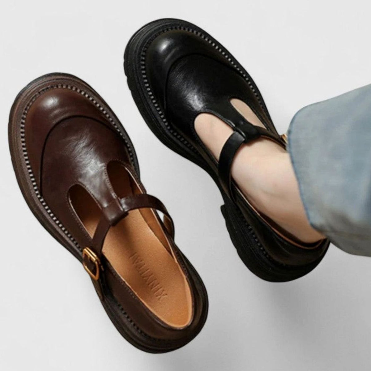 Women's Orthopaedic T-Bar Buckle Platform Mary Jane Shoes