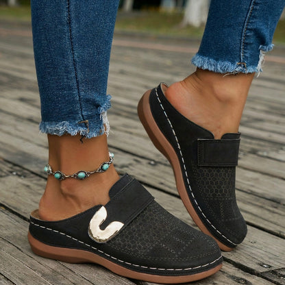 Women's Orthopaedic Hook-and-Loop Mule Slippers