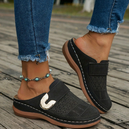Women's Orthopaedic Hook-and-Loop Mule Slippers