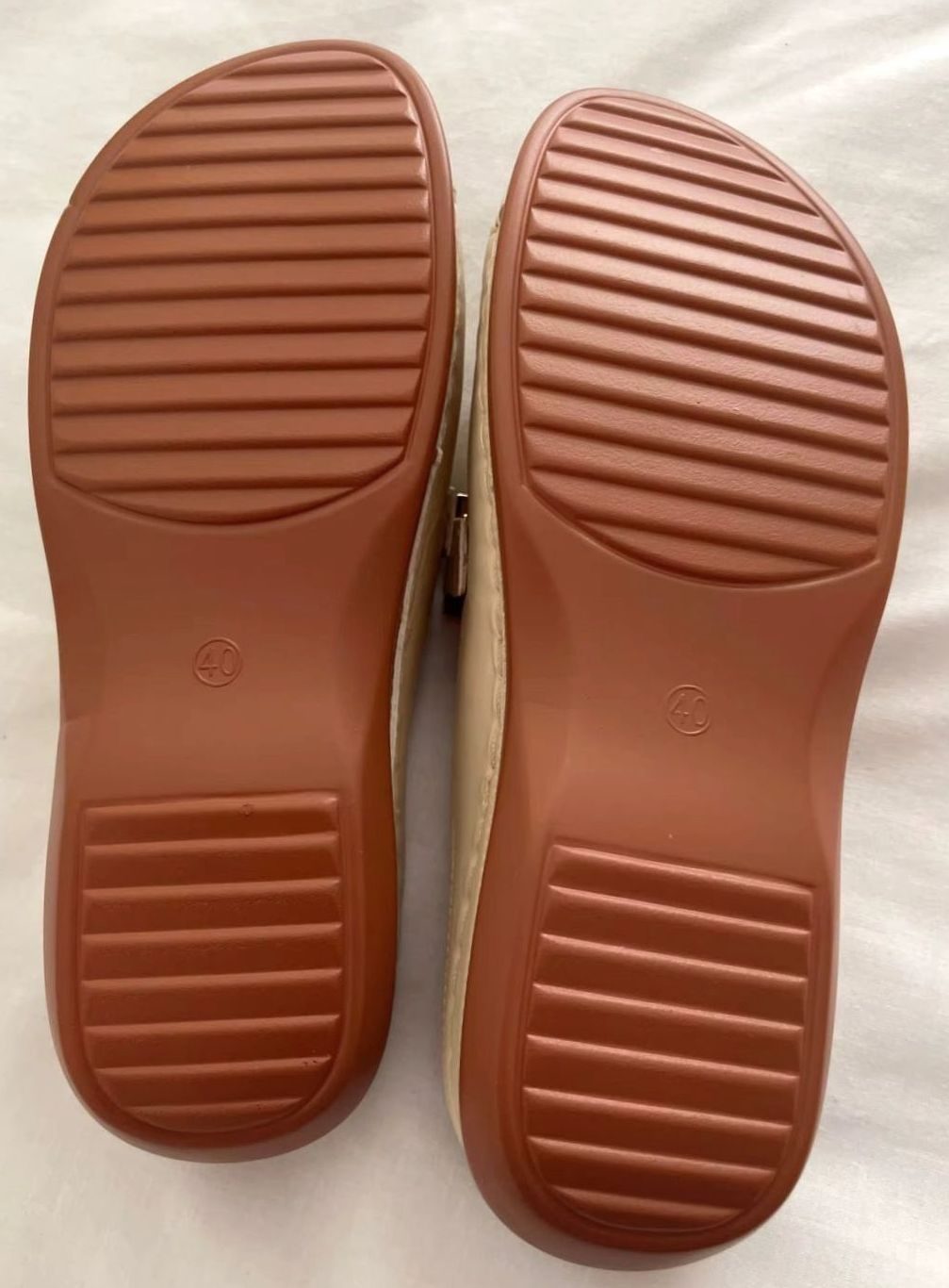 Women's Orthopaedic Wedge Slip-On Sandals with Gold Chain Detail