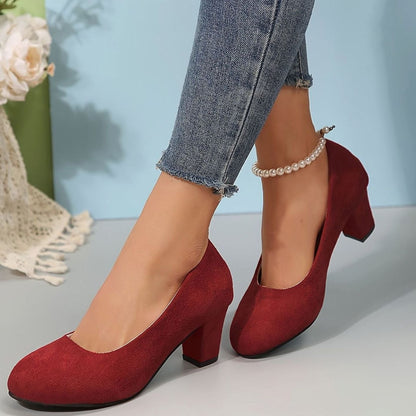 Women's Orthopaedic Wide-Fit Block-Heel Court Shoes