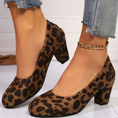Women's Orthopaedic Wide-Fit Block-Heel Court Shoes