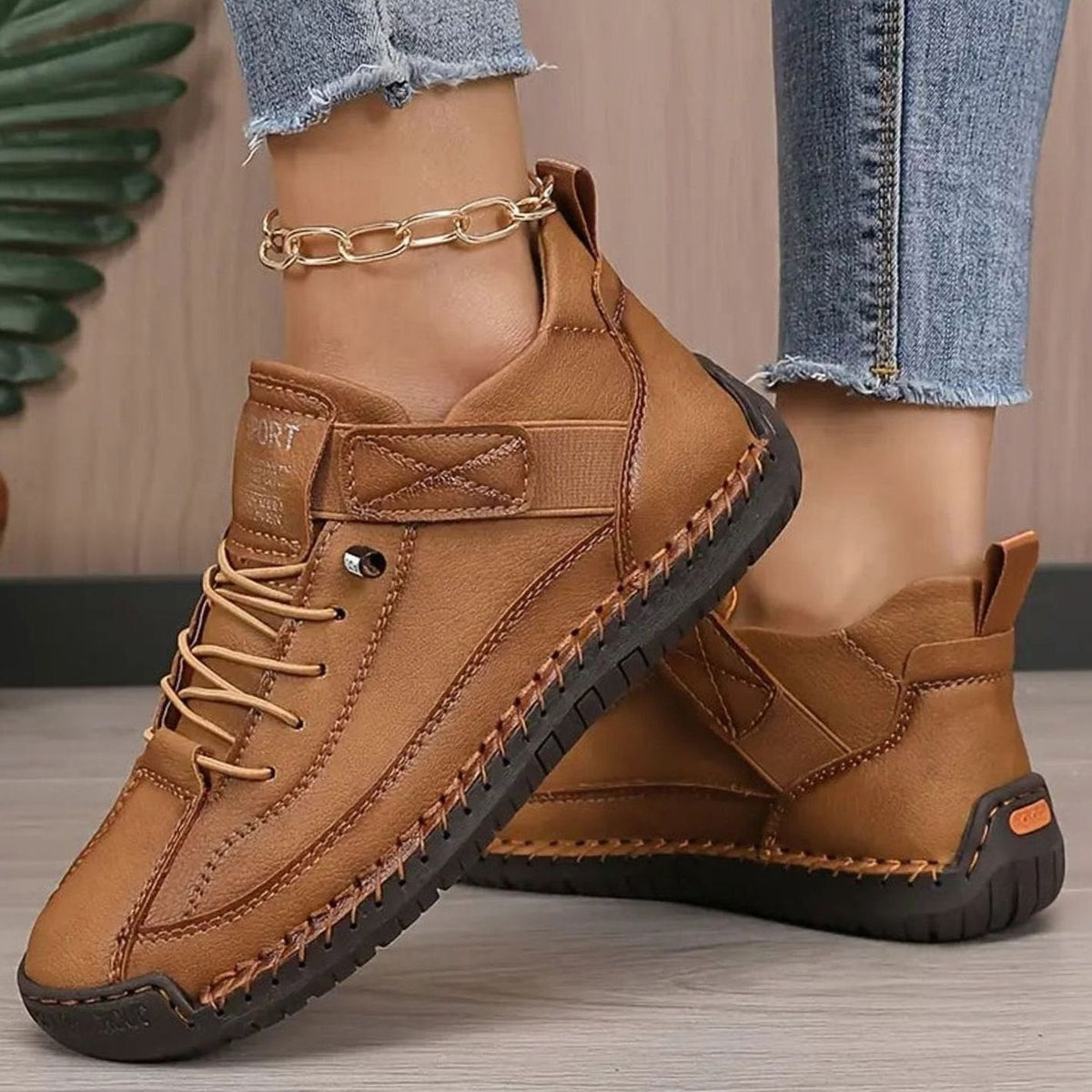 Women's Orthopaedic Wide-Fit Lace-Up Trainers
