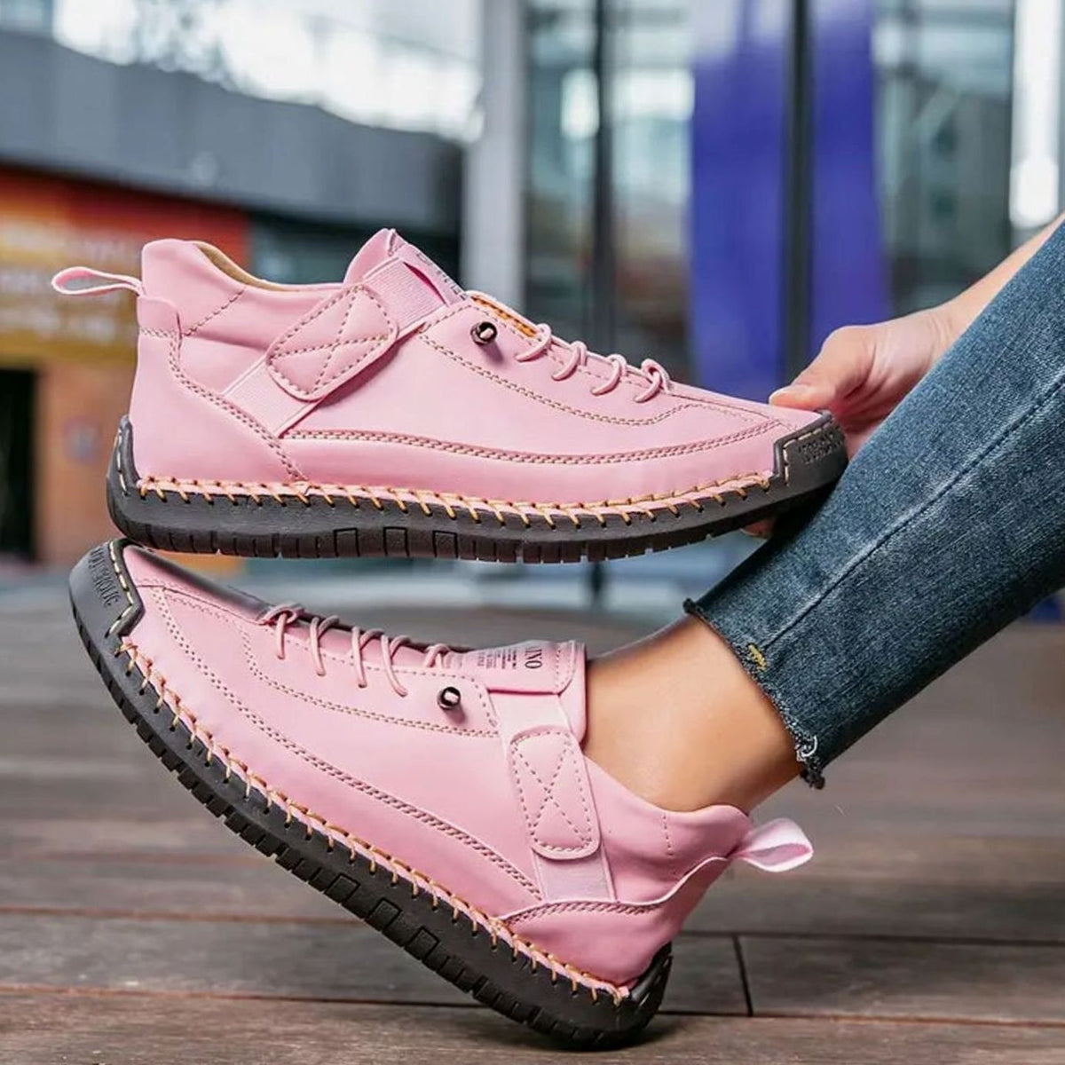 Women's Orthopaedic Wide-Fit Lace-Up Trainers