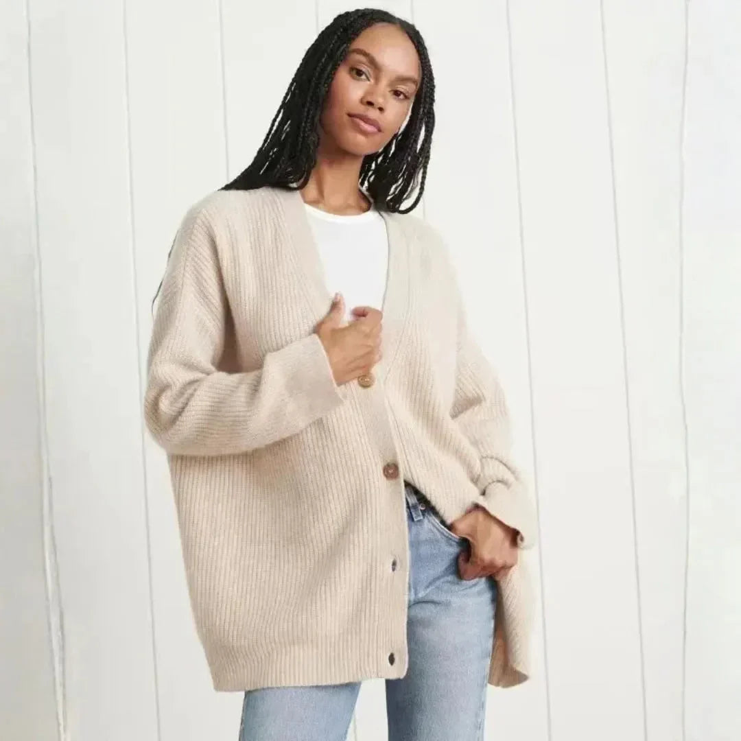 Women's Longline Ribbed Knit Cardigan