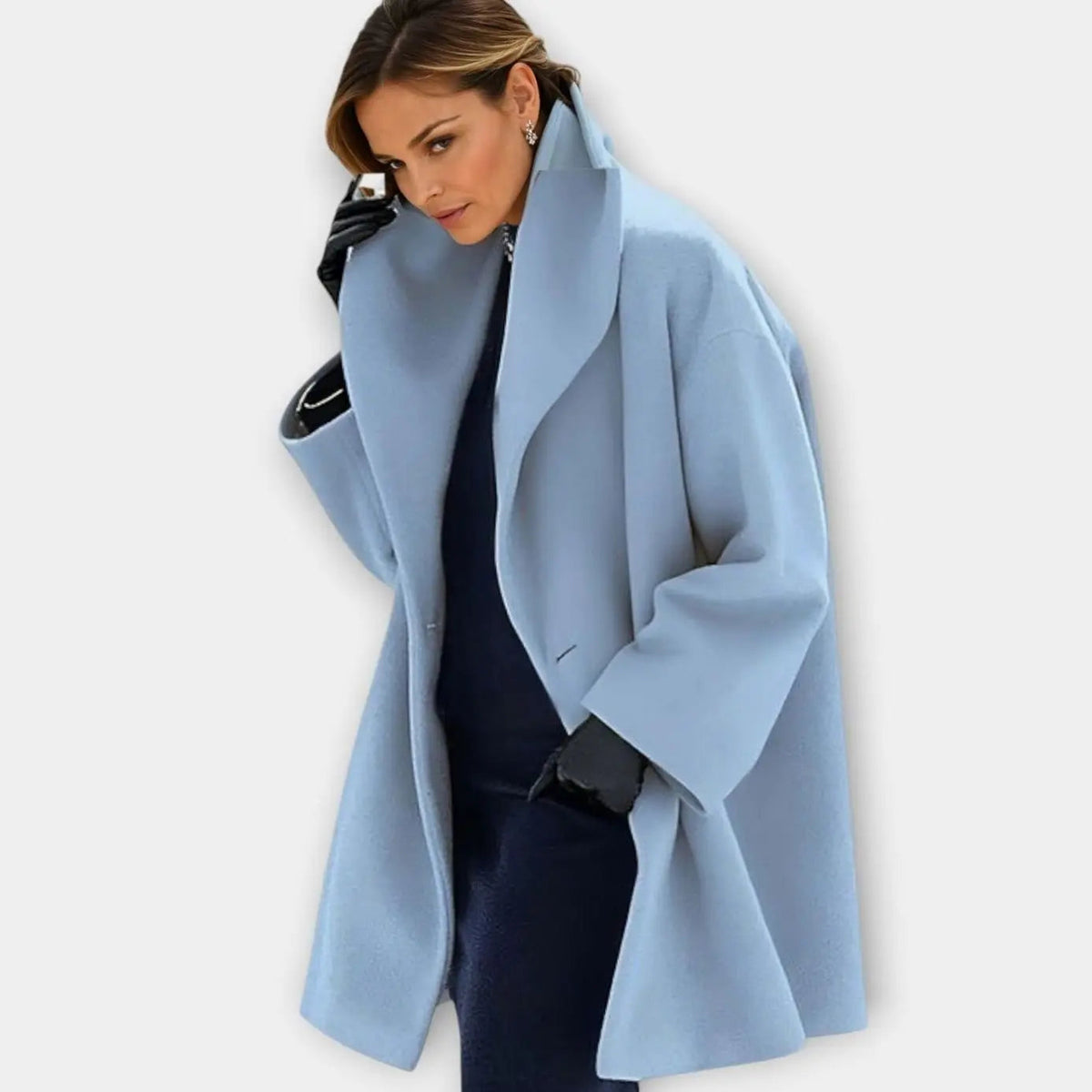 Women's Oversized Winter Coat with Wide Lapel Collar