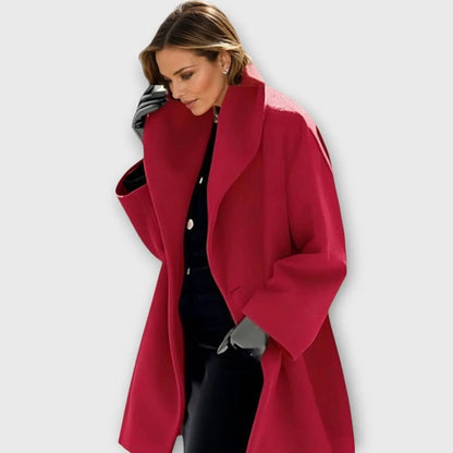 Women's Oversized Winter Coat with Wide Lapel Collar