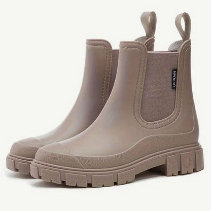 Women's Waterproof Chelsea Rain Boots with Chunky Sole