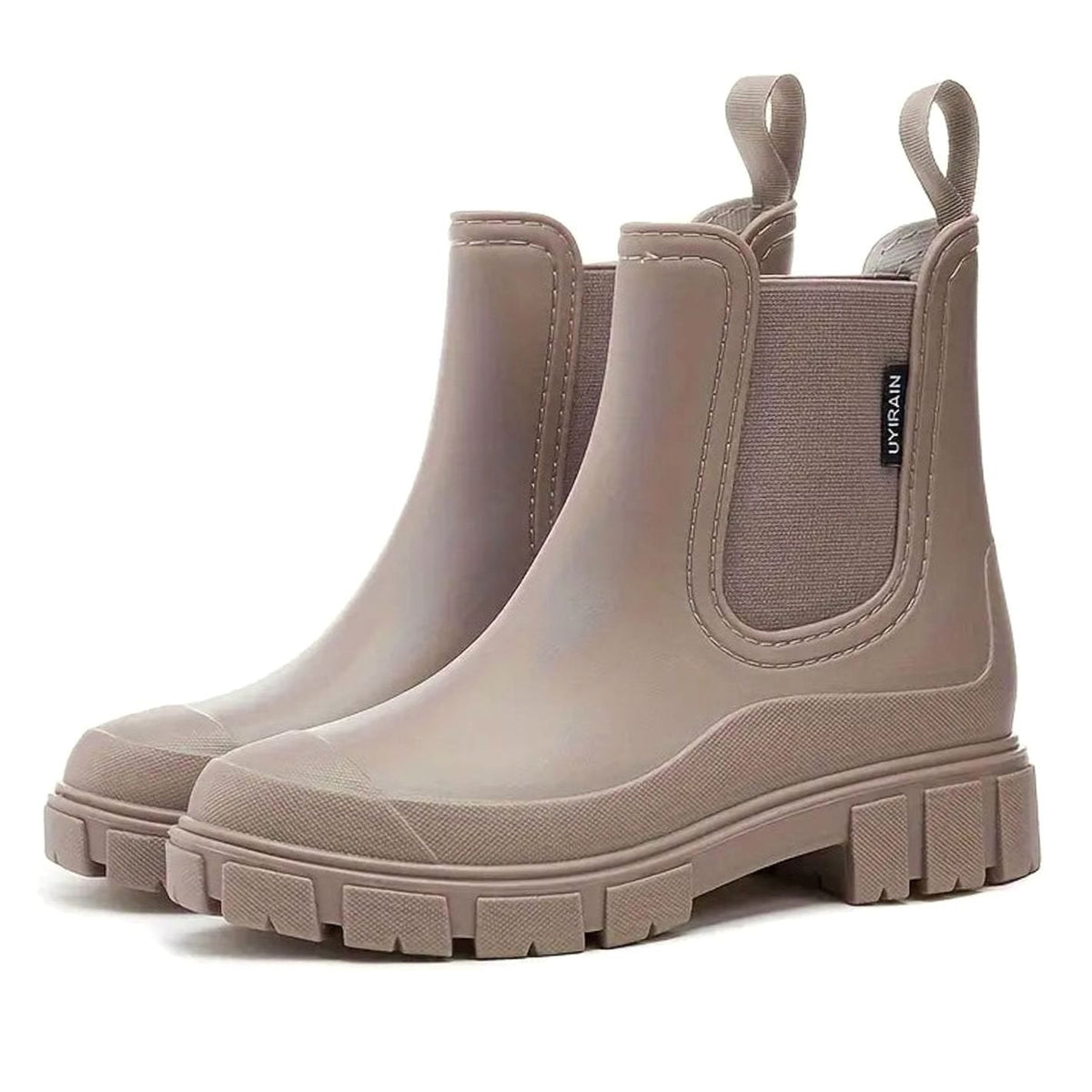 Women's Waterproof Chelsea Rain Boots with Chunky Sole