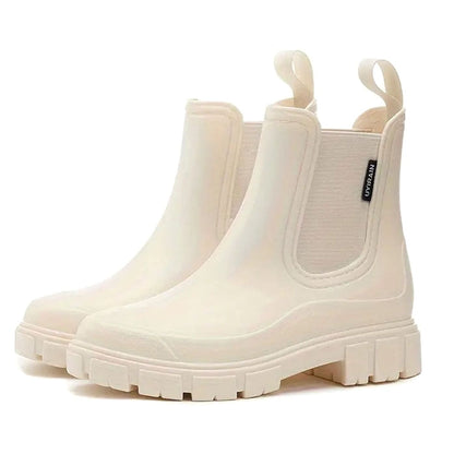 Women's Waterproof Chelsea Rain Boots with Chunky Sole
