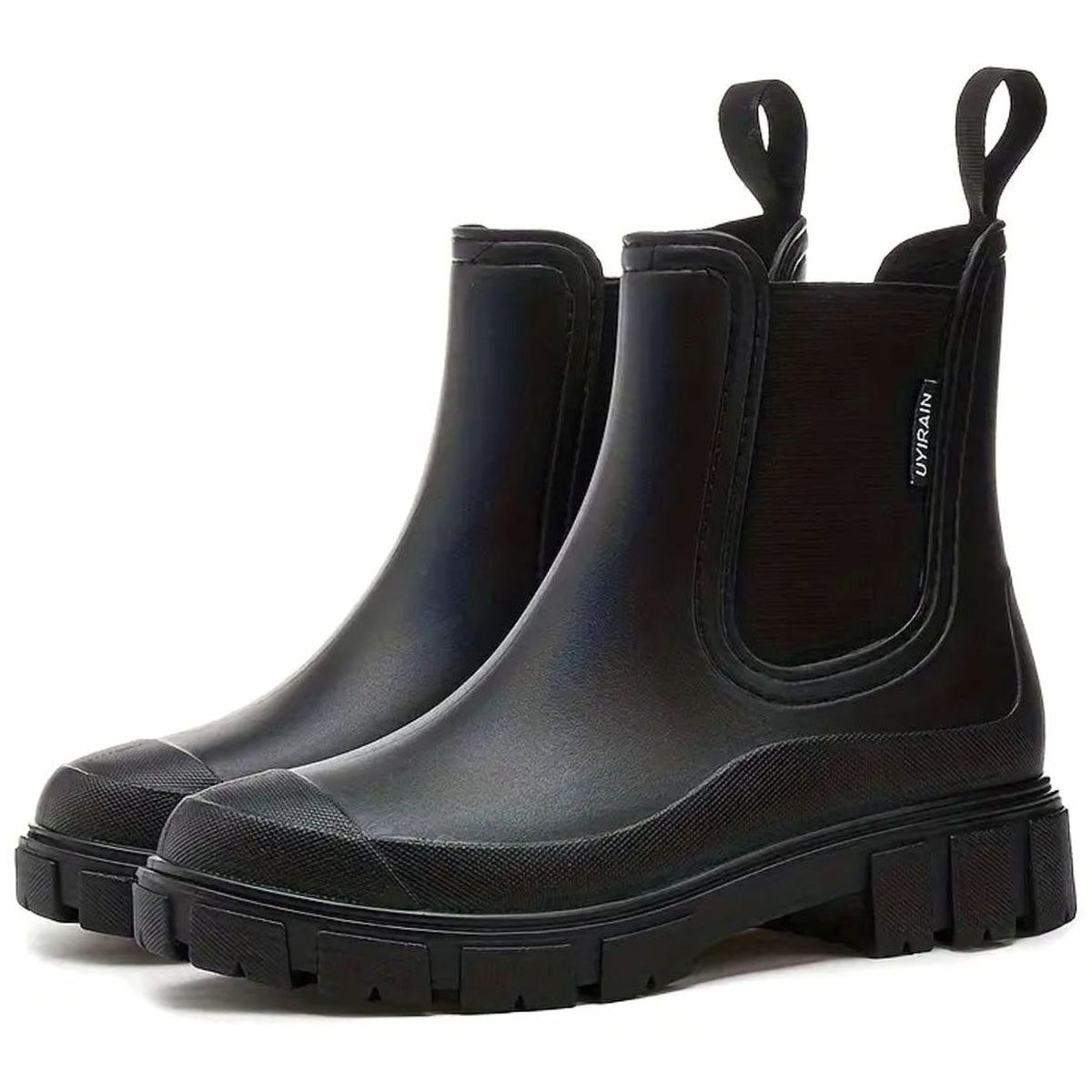 Women's Waterproof Chelsea Rain Boots with Chunky Sole