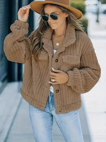 Women's Collared Button-Front Winter Jacket