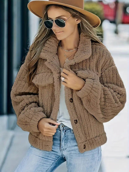Women's Collared Button-Front Winter Jacket