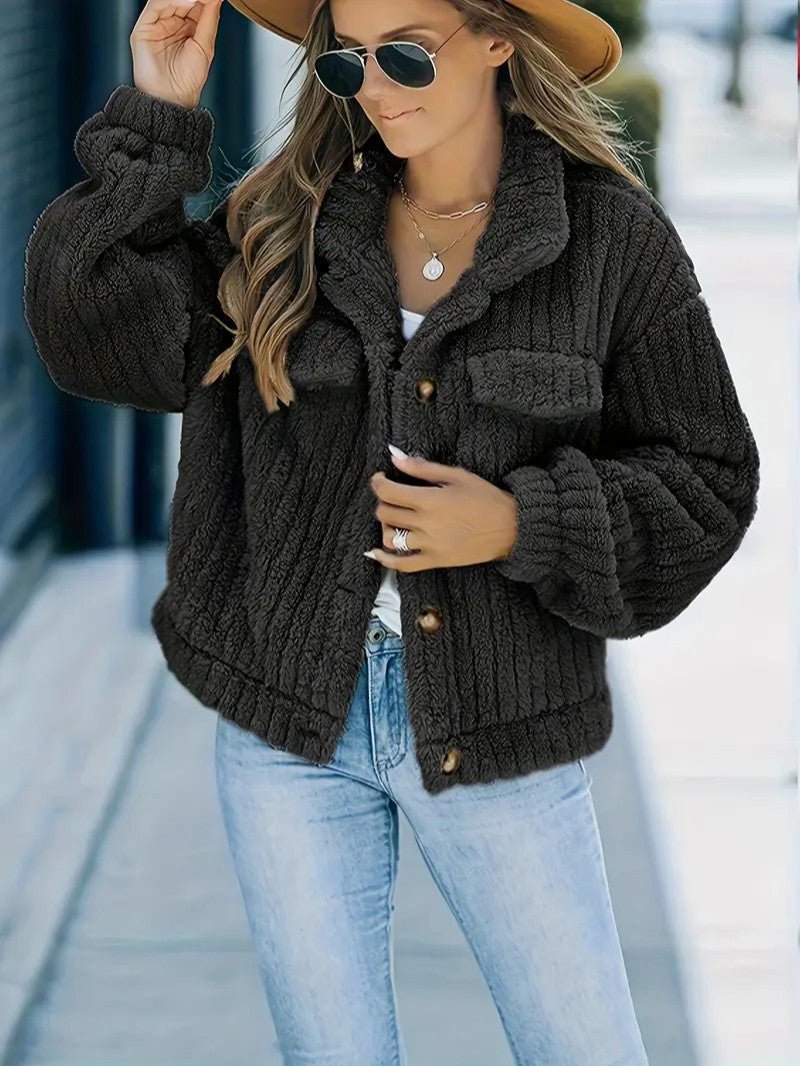 Women's Collared Button-Front Winter Jacket